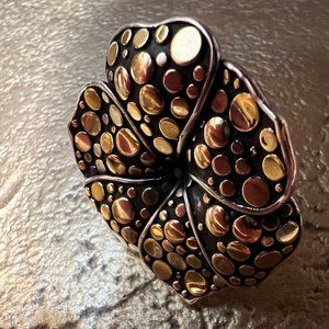 John Hardy Two-Tone Sterling Silver 18K Gold Ayu Frangipani Flower Dot Ring